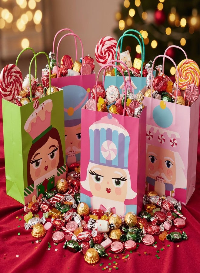 تاوباري أكياس هدايا عيد الميلاد من تاوباري، 24 قطعة، مصنوعة من ورق كرافت متوسط الحجم، مزودة بمقبض، مناسبة لهدايا عيد الميلاد والحلويات، 8.3 × 6 × 3.1 بوصة (لون وردي لطيف). - Image 5